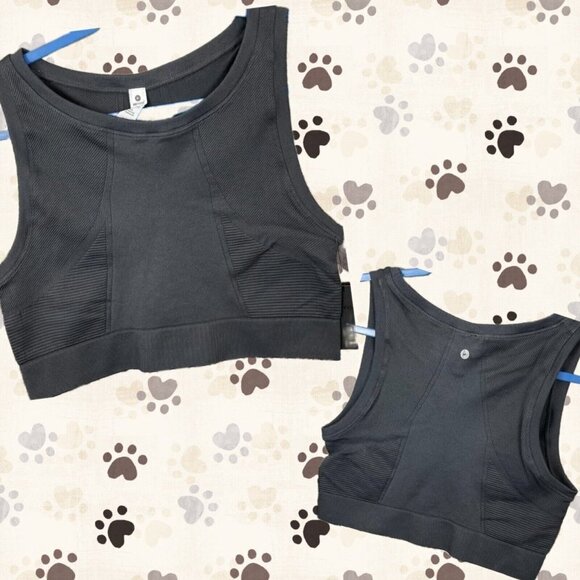 90 Degree By Reflex XL Charcoal Textured Seamless Long Line Active Bra Top - Picture 1 of 4